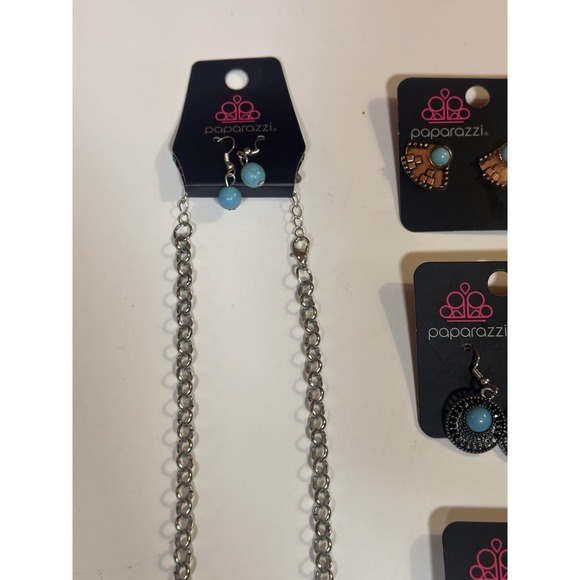 Paparazzi Jewelry Set Western/Turquoise Earring Necklace Lot of 6 New Never Worn - Picture 6 of 7